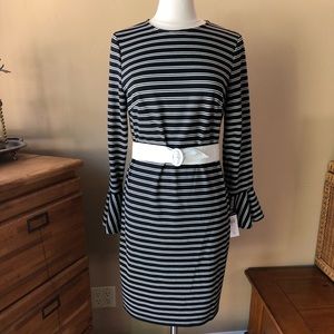 NWT Chaps Black Stripe Dress